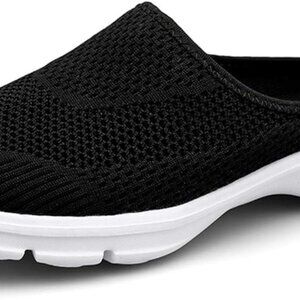 Womens Mesh Slip On Sneakers Open Back Comfortable Walking Shoes Black 9
